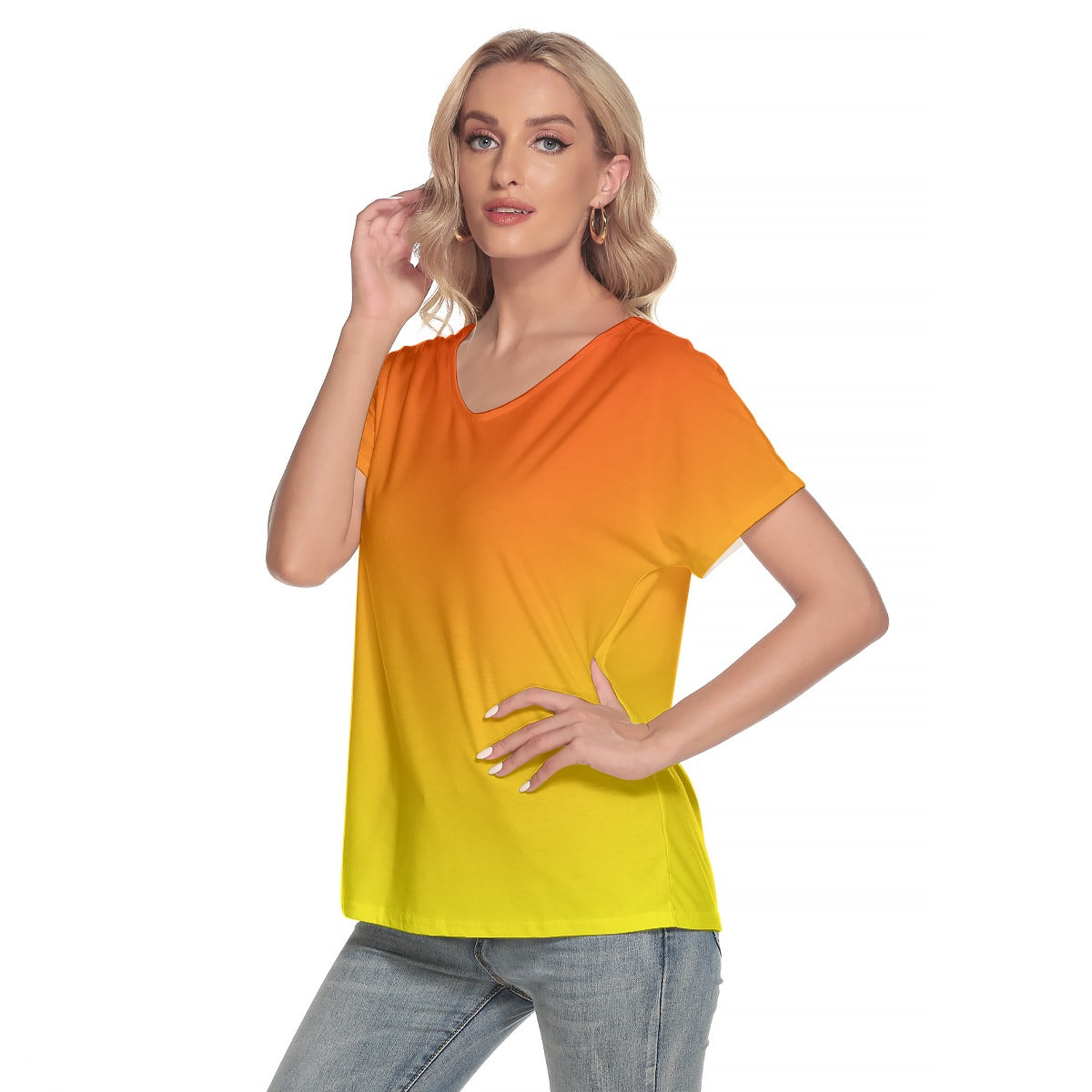 Ombre Double Orange Yellow Top up to  4 XL (FWS) 3