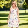 Painted Wildflowers White 0-Neck Dress up to 5 XL | 190GSM Cotton park