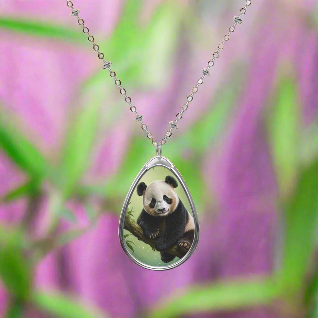 Panda_Oval_Pendant_Necklace_FWS_purple with bamboo