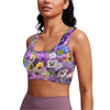 Pansies Retro Sports Bra Top front