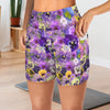 Pansies Retro Yoga Shorts with Pockets up to 5 XL (FWS) 2