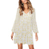 Pastel Frangipanis Loose Flowy Long Sleeve Dress up to 2 XL (FWS) 1
