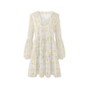 Pastel Frangipanis Loose Flowy Long Sleeve Dress up to 2 XL (FWS) 3