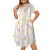 Pastel Frangipanis Pink Casual Dress With Pockets up to 5 XL (FWS) 1