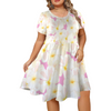 Pastel Frangipanis Pink Casual Dress With Pockets up to 5 XL (FWS) 2