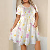 Pastel Frangipanis Pink Casual Dress With Pockets up to 5 XL (FWS) 3