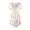 Pastel Frangipanis Pink Casual Dress With Pockets up to 5 XL (FWS) 5