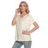 Pastel Frangipanis V Neck Top up to 4 XL (FWS) 3