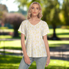 Pastel Frangipanis V Neck Top up to 4 XL (FWS) park