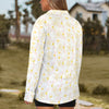 Pastel Frangipanis Zip Neck Long Sleeve Top up to 5 XL 4