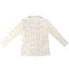 Pastel Frangipanis Zip Neck Long Sleeve Top up to 5 XL white back