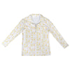 Pastel Frangipanis Zip Neck Long Sleeve Top up to 5 XL white front