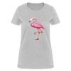 Pink Flamingo Cotton T-Shirt - heather gray