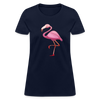 Pink Flamingo Cotton T-Shirt - navy