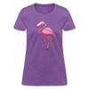 Pink Flamingo Cotton T-Shirt - purple heather