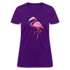 Pink Flamingo Cotton T-Shirt - purple