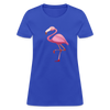 Pink Flamingo Cotton T-Shirt - royal blue