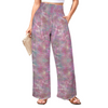 Pink Love High Elastic Waist Pants with Wide Legs up to 5 XL white