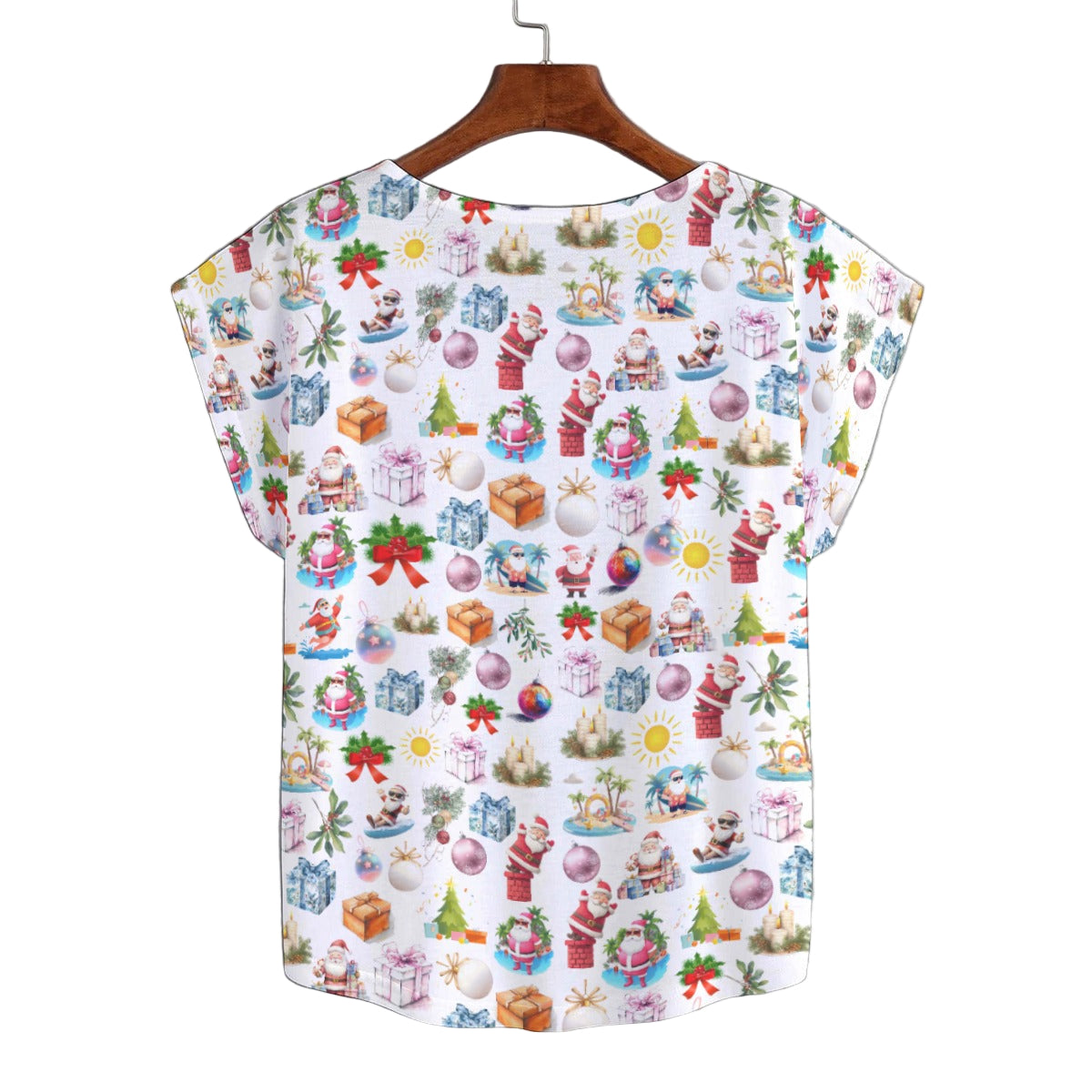 Santa Bay Christmas Curved Hem Top Large to 5 XL (FWS) 2