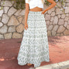 Simple Green Leaves Three Tier Long Skirt up to 5 XL (FWS) 1