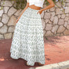 Simple Green Leaves Three Tier Long Skirt up to 5 XL (FWS) 2