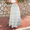 Simple Green Leaves Three Tier Long Skirt up to 5 XL (FWS) 3