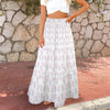 Simple Pink Leaves Three Tier Long Skirt up to 5 XL (FWS) 1