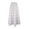 Simple Pink Leaves Three Tier Long Skirt up to 5 XL (FWS) white