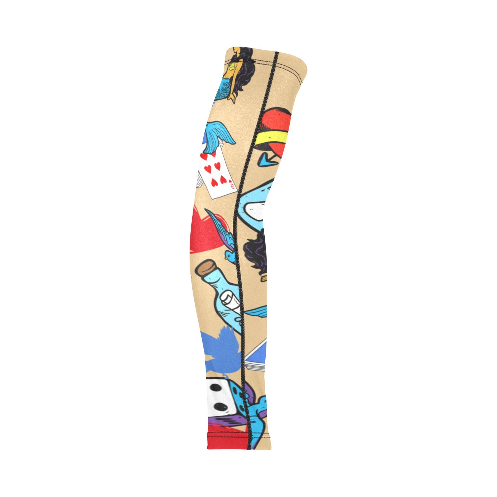 Tatt Art Brown Weather Protection Arm Sleeves (FWS) back bent arm