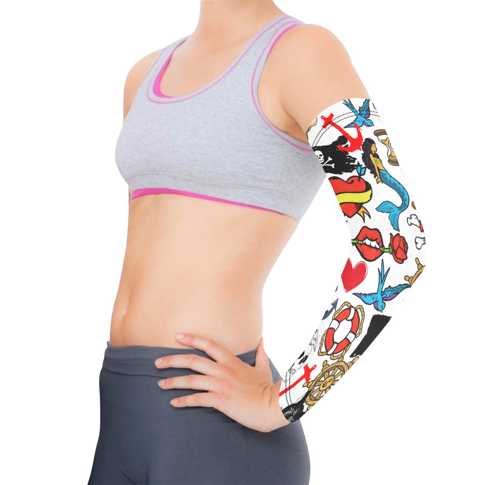 Tatt Art Coloured Weather Protection Arm Sleeves (FWS) female