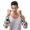 Tatt Art Coloured White Weather Protection Arm Sleeves Unisex (FWS) 1