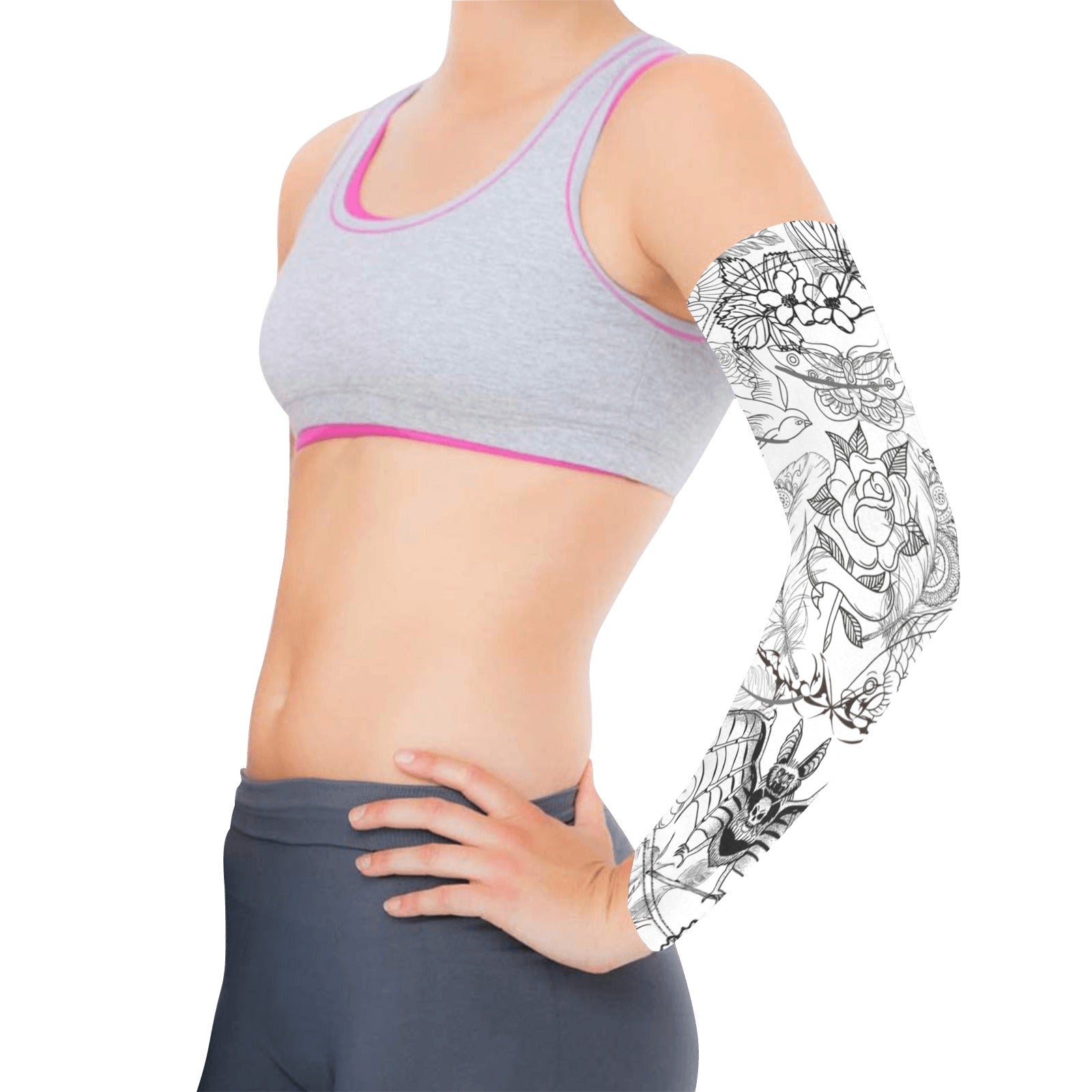 Tatt Art Graphic Weather Protection Arm Sleeves (FWS) female