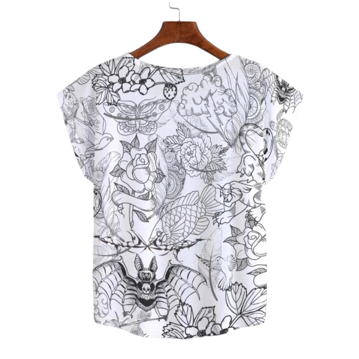 Tatt Graphic Art White Curved Hem Top up to 5 XL (FWS) 2