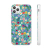 Teal Colourful Floral Flexi Cases for Most Phone Types 