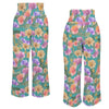Teal Simple Floral High Elastic Waist Pants with Wide Legs up to 5 XL 5