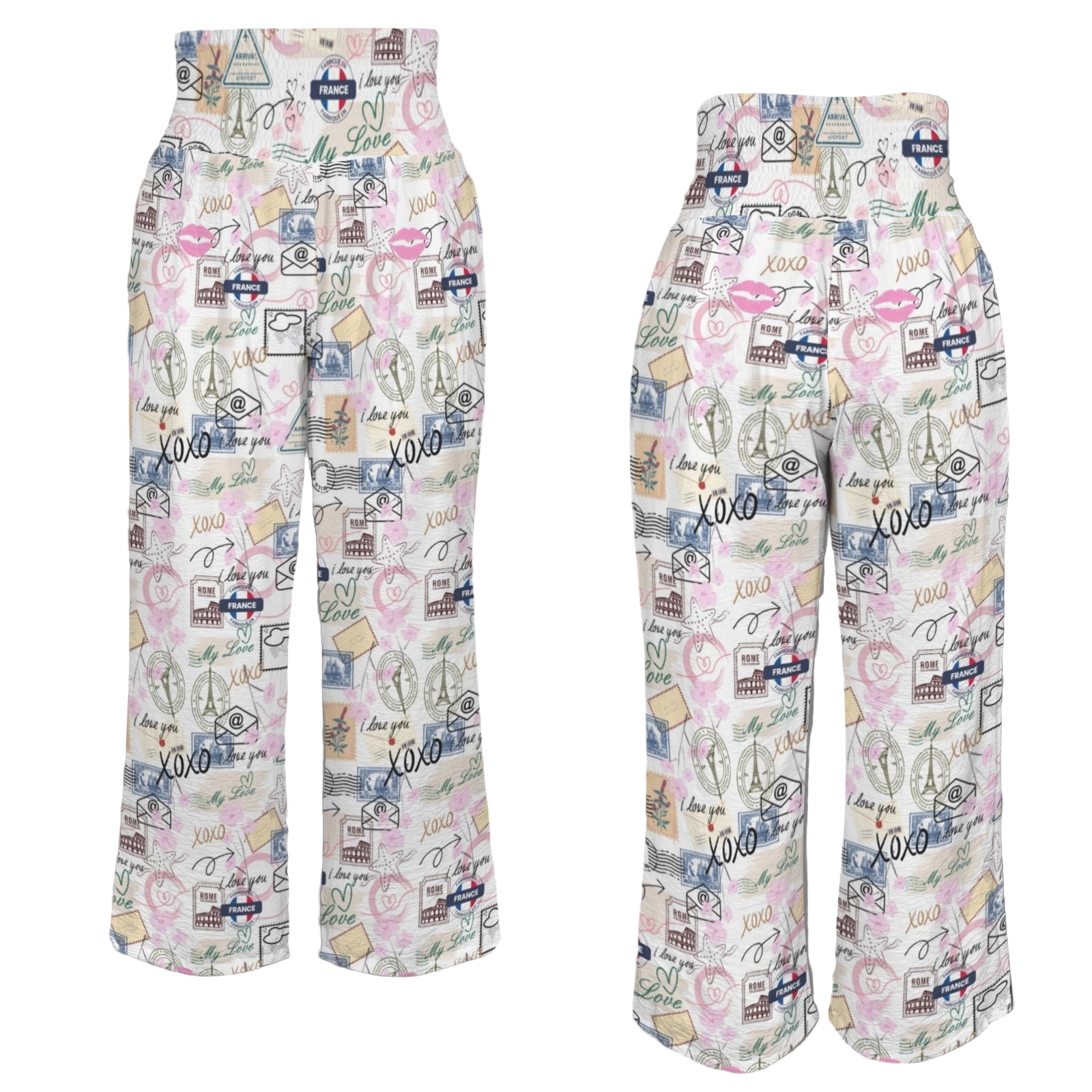 Travel Love High Elastic Waist Pants with Wide Legs up to 5 XL 4