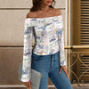 Travel Love Off Shoulder Slim Fit Long Sleeve Top up to 5 XL 2