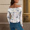 Travel Love Off Shoulder Slim Fit Long Sleeve Top up to 5 XL 3