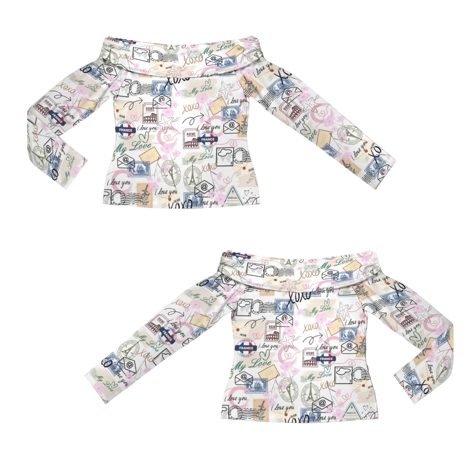 Travel Love Off Shoulder Slim Fit Long Sleeve Top up to 5 XL 4