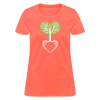 Tree Heart Cotton T-Shirt up to 3 XL - heather coral