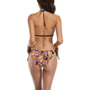 Tri Colour Frangi Black Halter Neck Bikini with Front Buckle up to 5 XL (FWS) 3
