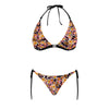 Tri Colour Frangi Black Halter Neck Bikini with Front Buckle up to 5 XL (FWS) 4