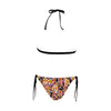 Tri Colour Frangi Black Halter Neck Bikini with Front Buckle up to 5 XL (FWS) 5