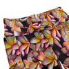 Tri Colour Frangipanis Black High Waist Long Leggings With Side Pockets up to 6 XL 4