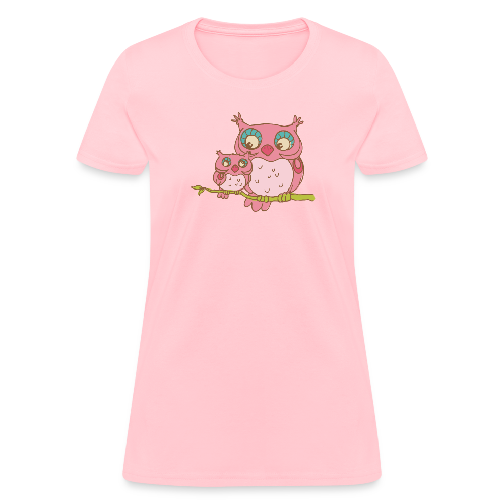 Two Owls Cotton T-Shirt up to 3 XL Pink