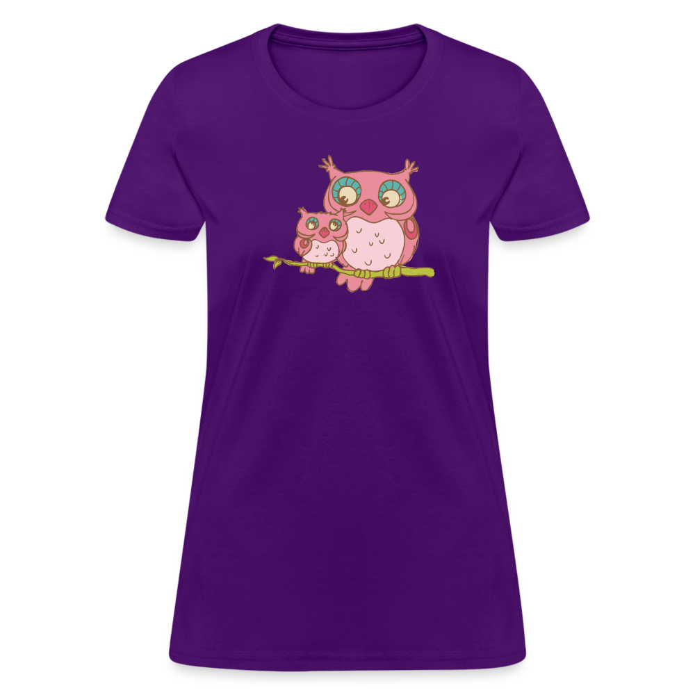 Two Owls Cotton T-Shirt up to 3 XL Purple