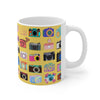 Vintage Cameras Yellow Mug 11oz (Microwave & Dishwasher Safe) 1