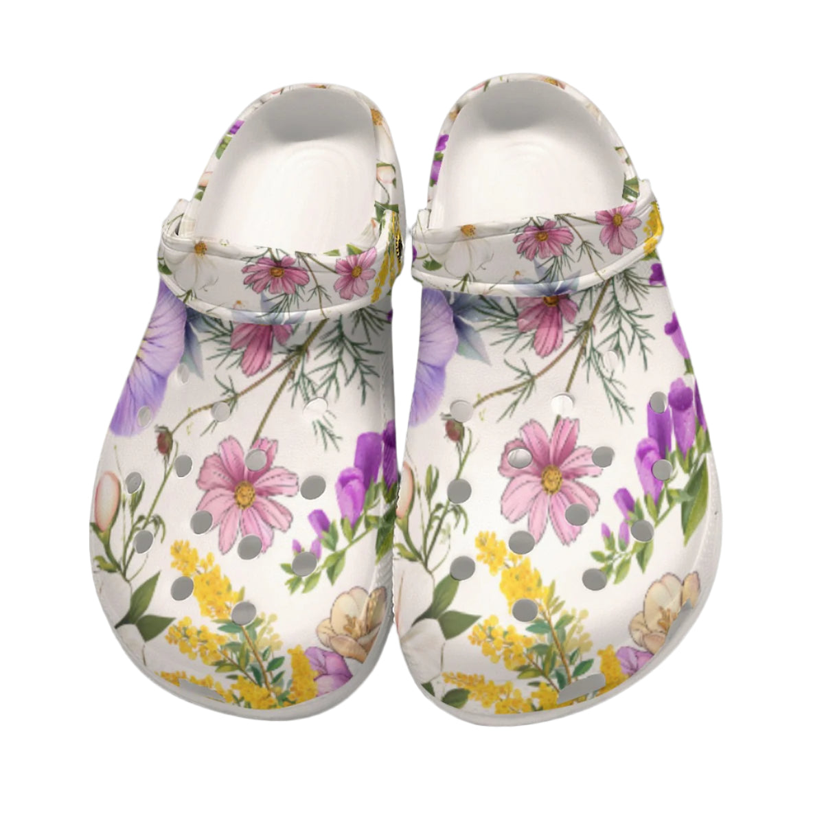 White Floral Rubber Shoes up to size 12 1