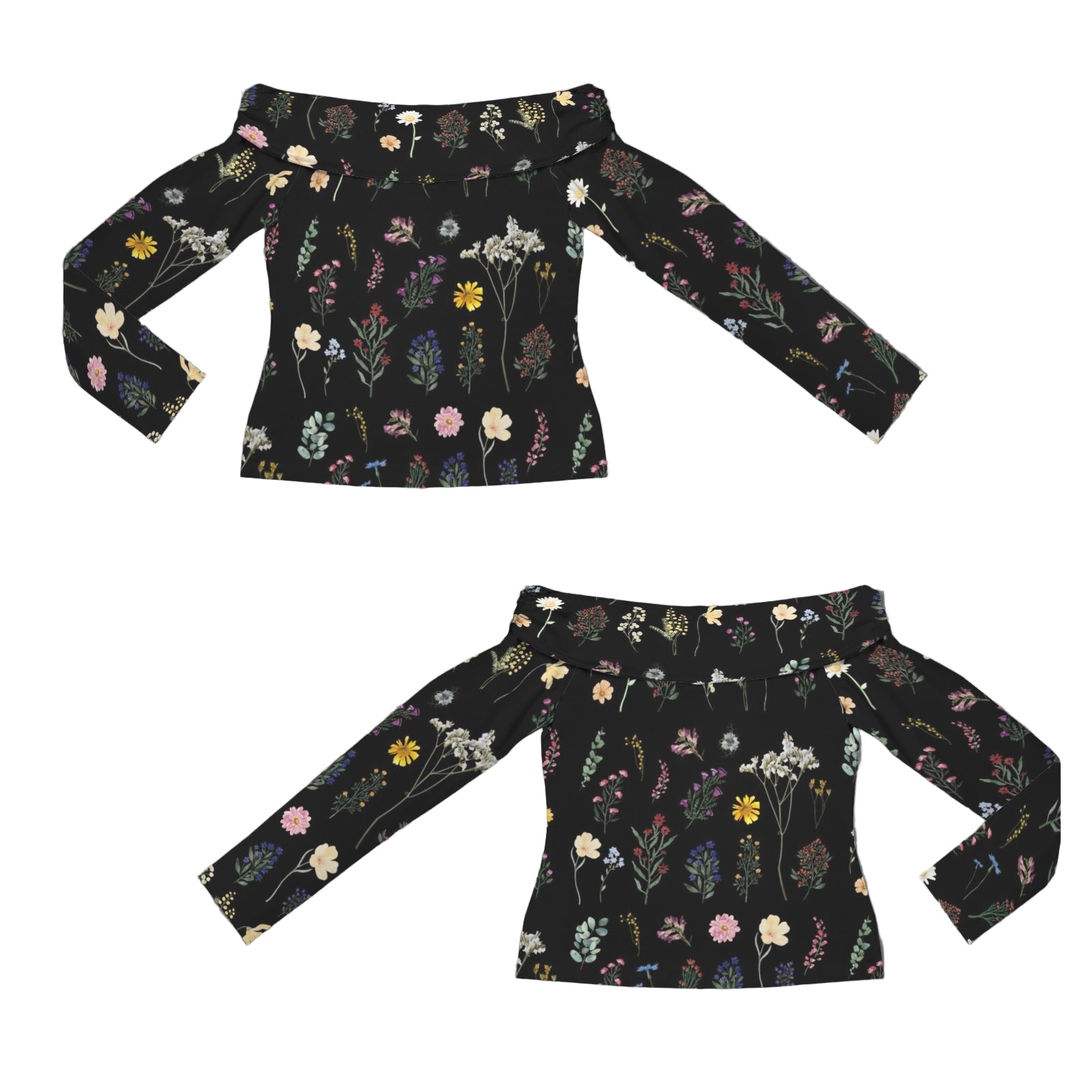 Wildflowers Black Off Shoulder Slim Fit Long Sleeve Top up to 5 XL 4