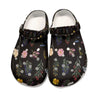 Wildflowers Black Rubber Clogs up to size 12 1